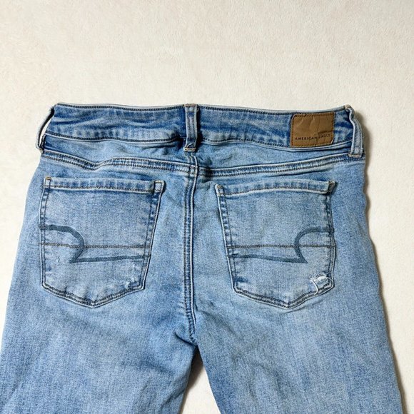 AMERICAN EAGLE OUTFITTERS Jeans Women's 6 Super Stretch Skinny Blue Distressed - Picture 10 of 13